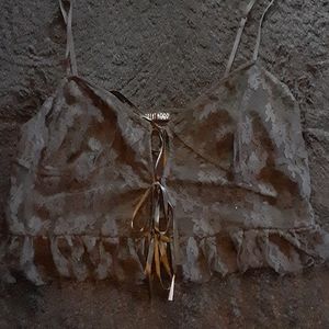 Current Mood Dollskill Sheer Floral Lace Up Cami